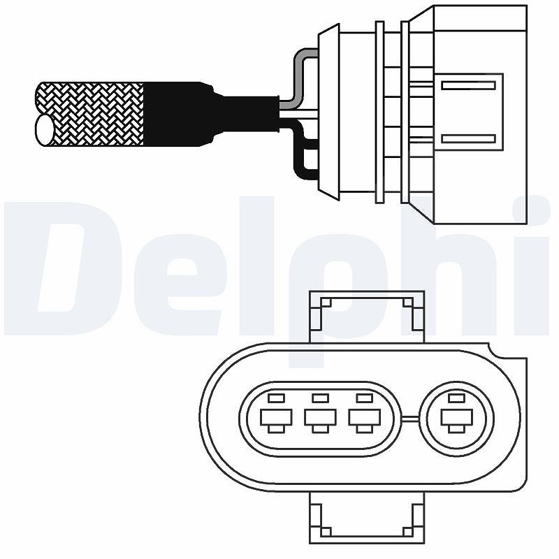 Delphi Lambdasonde [Hersteller-Nr. ES10977-12B1] für Ford, Audi, VW