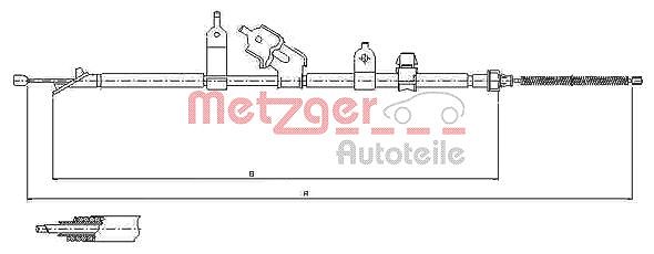 Metzger Autoteile Seilzug, Feststellbremse [Hersteller-Nr. 17.1081] für Toyota