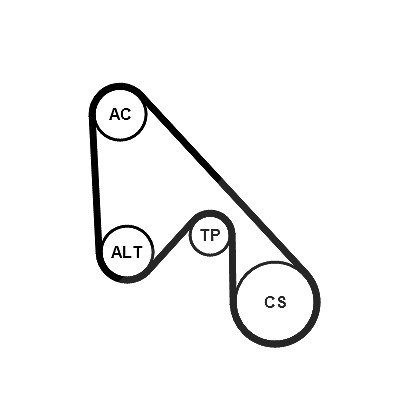 Continental Ctam Keilrippenriemensatz [Hersteller-Nr. 5PK1145K1] für Ford, Lancia, Fiat