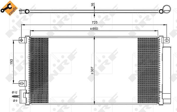 Nrf Kondensator, Klimaanlage [Hersteller-Nr. 350067] für Vauxhall, Opel, Chevrolet