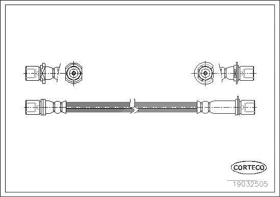 Corteco Bremsschlauch ERSTAUSRÜSTERQUALITÄT [Hersteller-Nr. 19032505] für Toyota