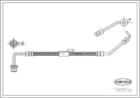 Corteco Bremsschlauch Vorderachse links ERSTAUSRÜSTERQUALITÄT [Hersteller-Nr. 19032132] für Ford