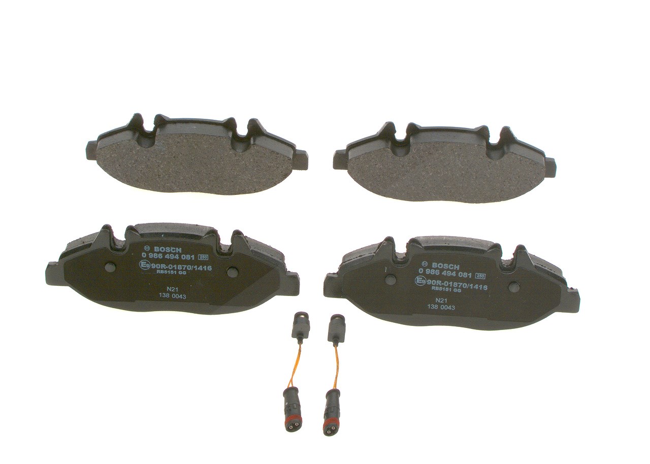 Bosch Bremsbelagsatz, Scheibenbremse [Hersteller-Nr. 0986494081] für Mercedes-Benz