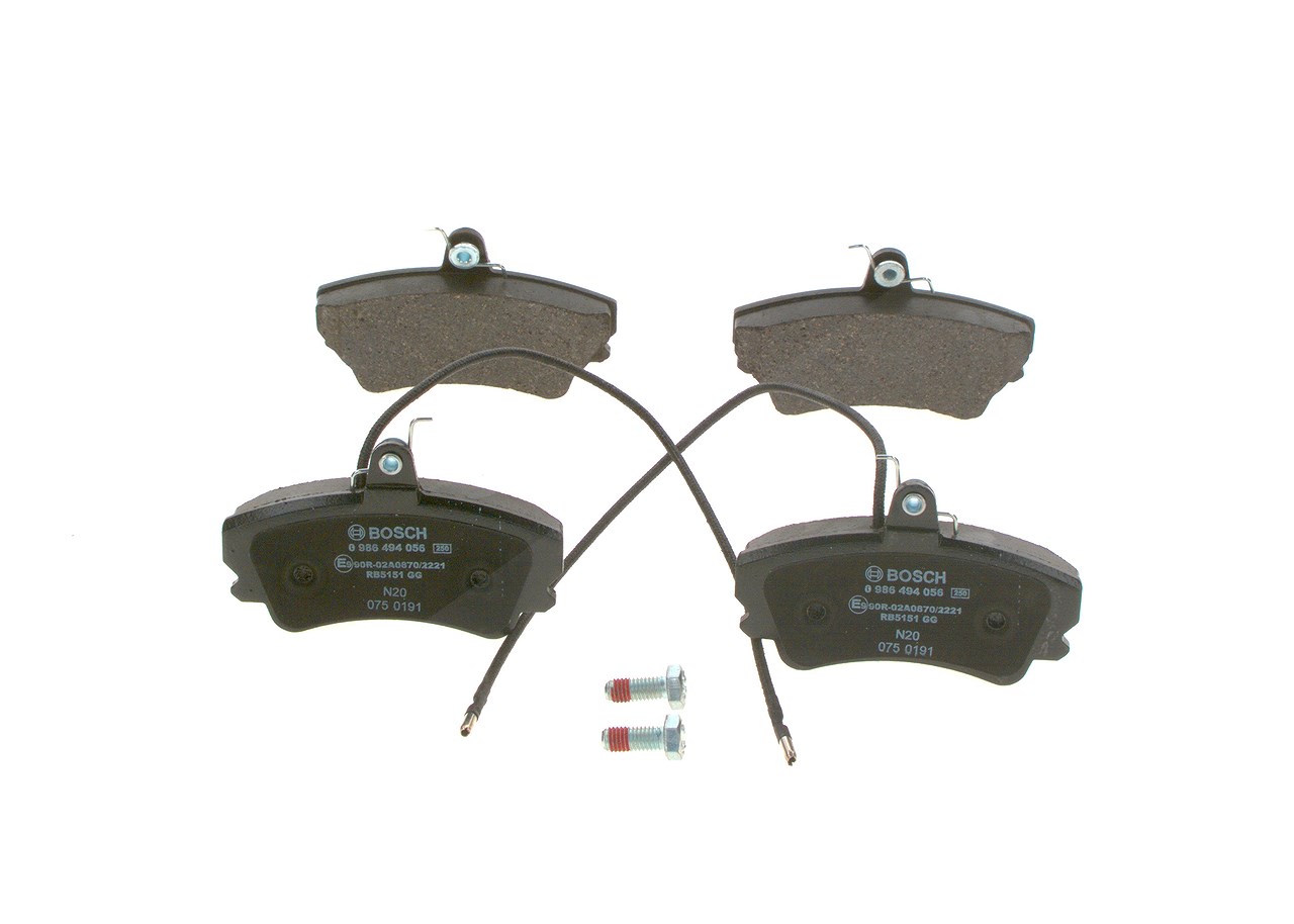 Bosch Bremsbelagsatz, Scheibenbremse [Hersteller-Nr. 0986494056] für Renault