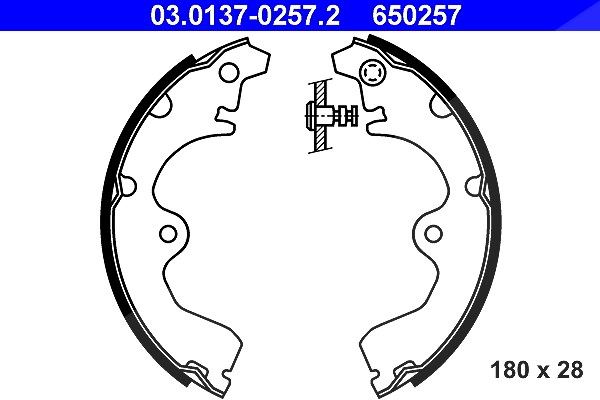 Ate Bremsbackensatz [Hersteller-Nr. 03.0137-0257.2] für Toyota