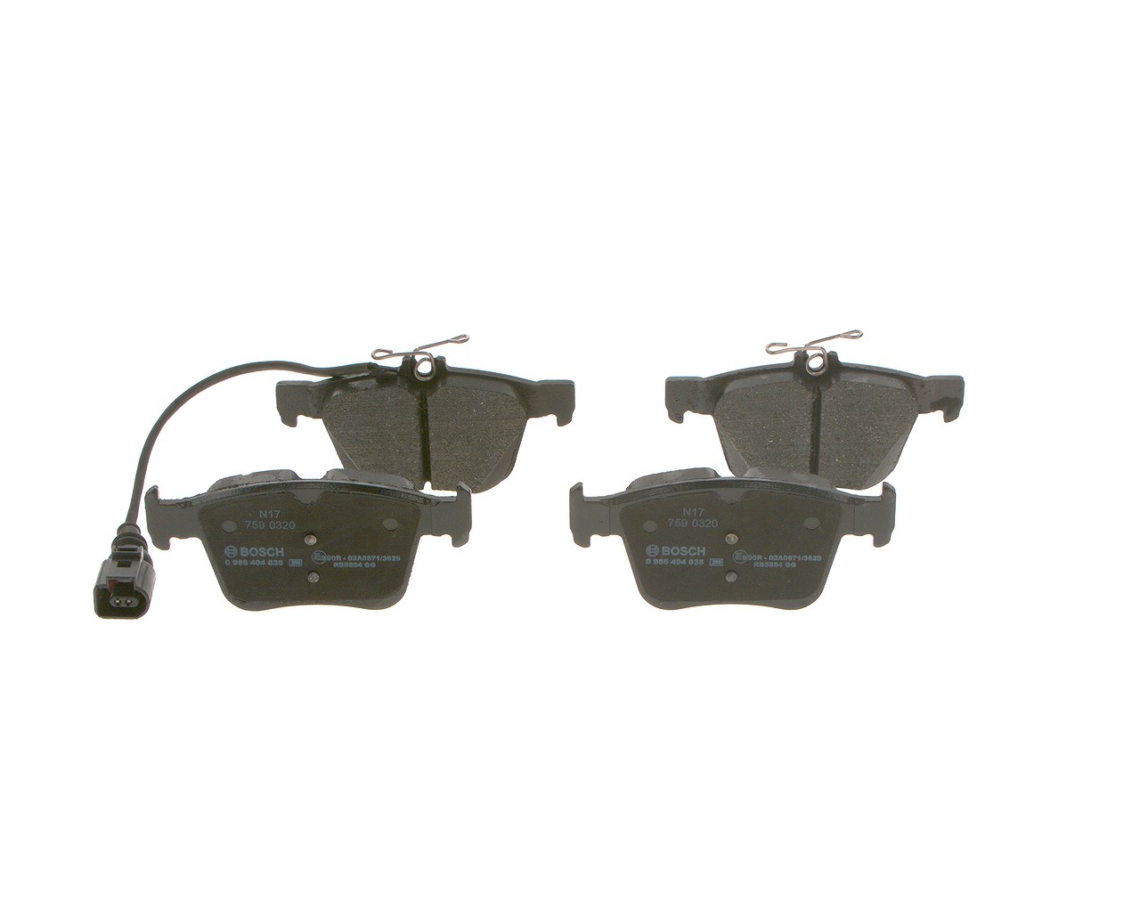 Bosch Bremsbelagsatz, Scheibenbremse [Hersteller-Nr. 0986494835] für Audi