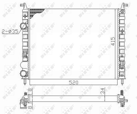 Nrf Kühler, Motorkühlung [Hersteller-Nr. 58656] für Fiat