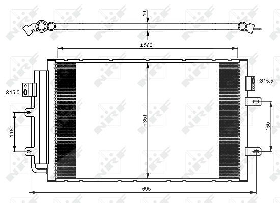 Nrf Kondensator, Klimaanlage [Hersteller-Nr. 350083] für Iveco