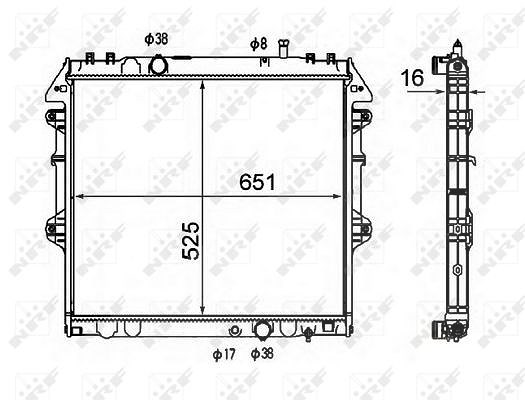 Nrf Kühler, Motorkühlung [Hersteller-Nr. 58491] für Toyota