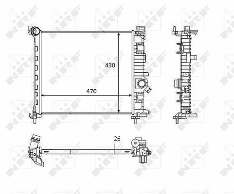 Nrf Kühler, Motorkühlung [Hersteller-Nr. 58473] für Vauxhall, Opel
