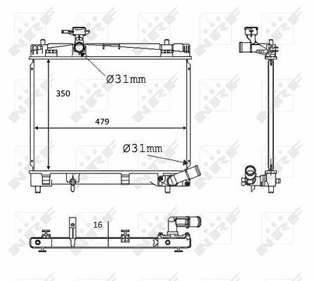 Nrf Kühler, Motorkühlung [Hersteller-Nr. 58384] für Subaru, Toyota