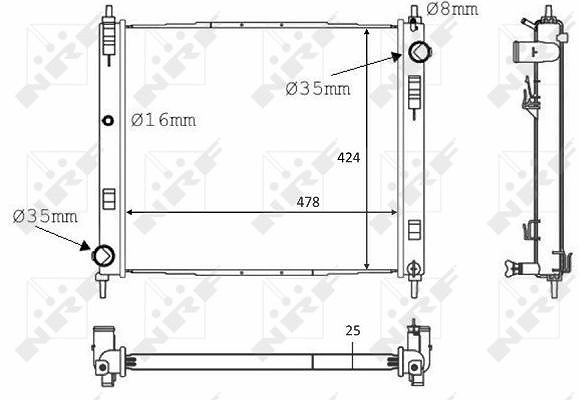 Nrf Kühler, Motorkühlung [Hersteller-Nr. 58231] für Nissan