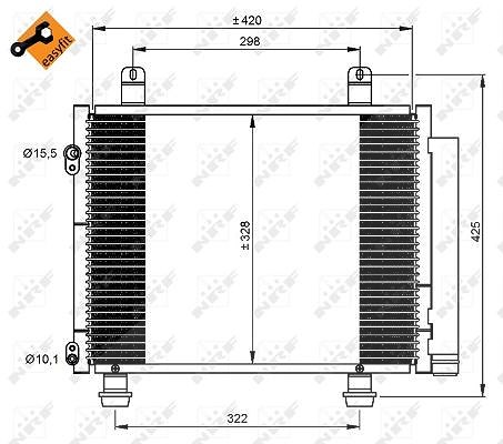 Nrf Kondensator, Klimaanlage [Hersteller-Nr. 350208] für Vauxhall, Suzuki, Opel