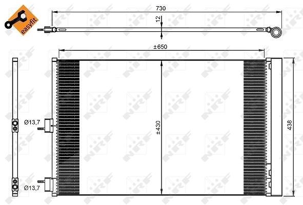 Nrf Kondensator, Klimaanlage [Hersteller-Nr. 350206] für Mercedes-Benz
