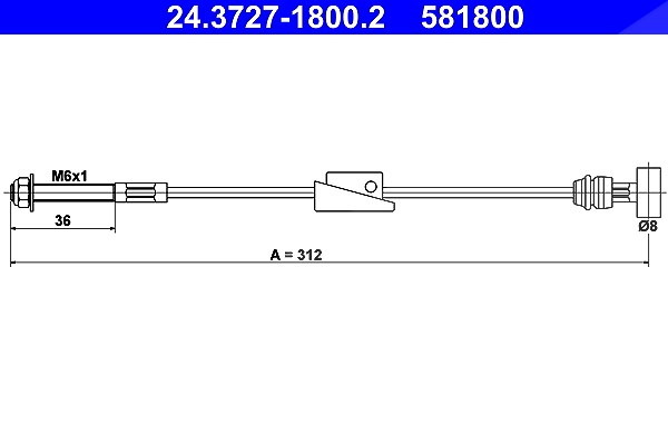 Ate Seilzug, Feststellbremse [Hersteller-Nr. 24.3727-1800.2] für Ford, Mazda