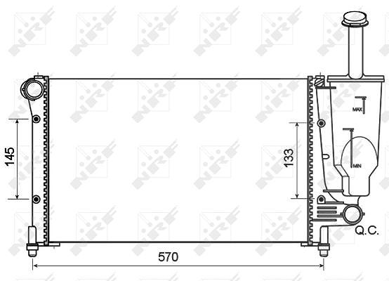 Nrf Kühler, Motorkühlung [Hersteller-Nr. 53128A] für Fiat