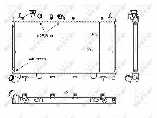 Nrf Kühler, Motorkühlung [Hersteller-Nr. 58385] für Subaru