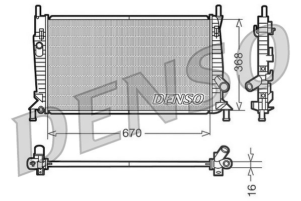 Denso Kühler, Motorkühlung [Hersteller-Nr. DRM10075] für Volvo, Ford, Mazda