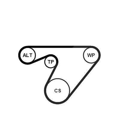 Continental Ctam Keilrippenriemensatz [Hersteller-Nr. 6PK1180K3] für Vauxhall, Fiat, Lancia, Opel, Alfa Romeo