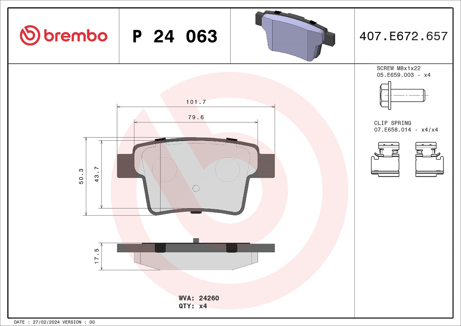 Brembo Bremsbelagsatz, Scheibenbremse [Hersteller-Nr. P24063] für Proton, Jaguar, Ford Usa, Ford
