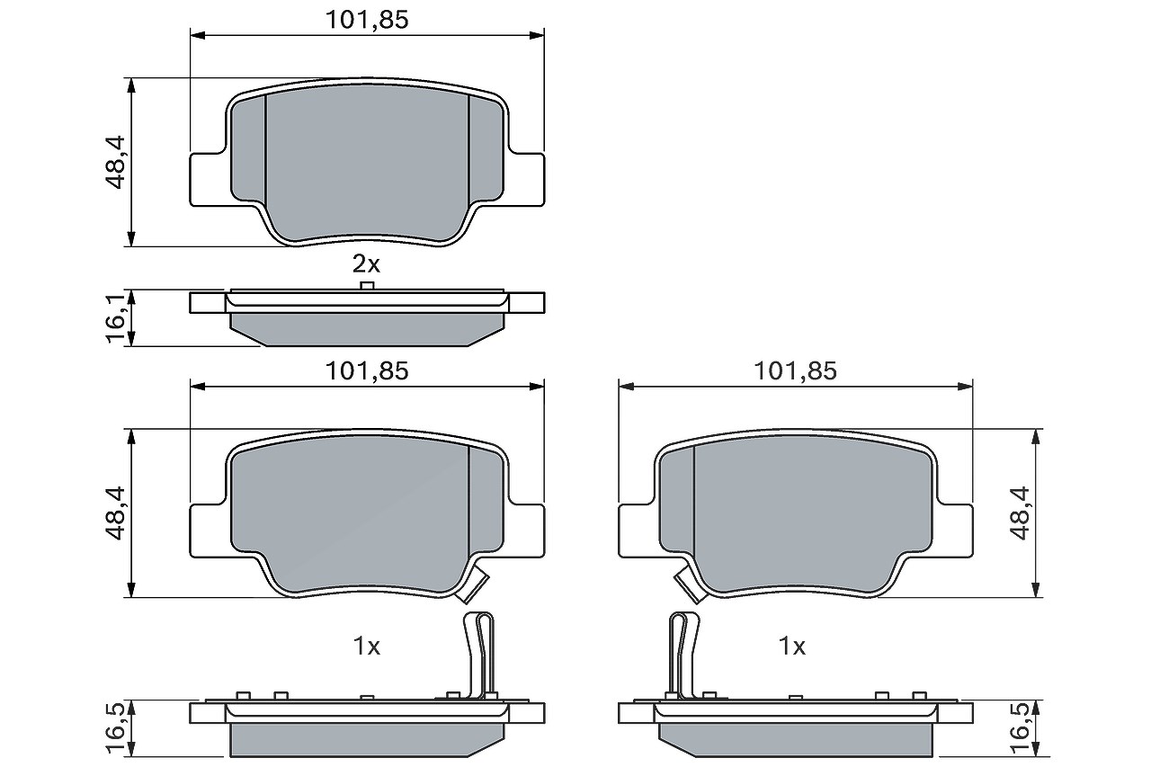 Bosch Bremsbeläge hinten (Satz) [Hersteller-Nr. 0986494404] für Toyota