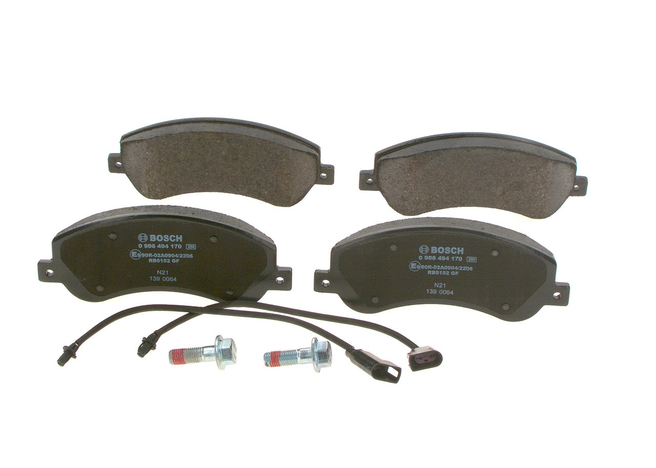 Bosch Bremsbelagsatz Vorderachse [Hersteller-Nr. 0986494170] für VW, Ford