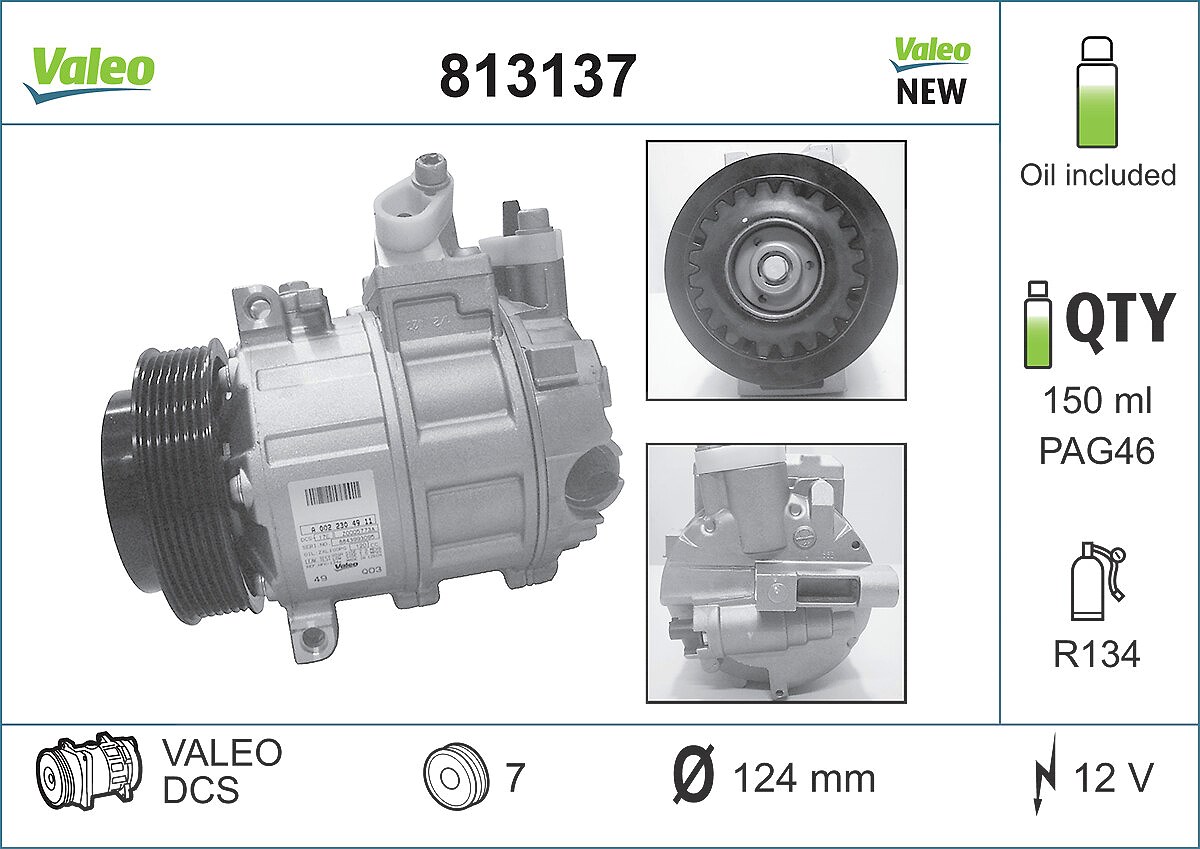 Valeo Kompressor, Klimaanlage [Hersteller-Nr. 813137] für Mercedes-Benz