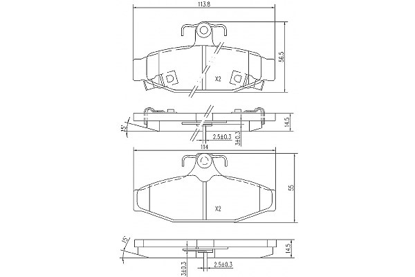 Mapco Bremsbeläge hinten (Satz) [Hersteller-Nr. 6819] für Chevrolet, Ssangyong, Daewoo