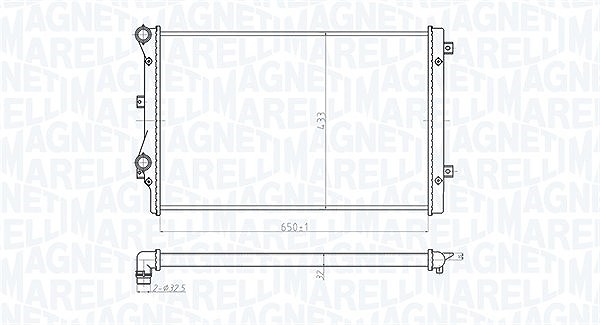 Magneti Marelli Kühler, Motorkühlung [Hersteller-Nr. 350213852000] für Skoda, Seat, Audi, VW