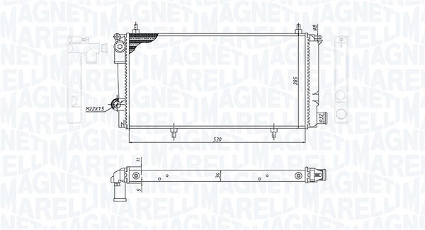 Magneti Marelli Kühler, Motorkühlung [Hersteller-Nr. 350213786000] für Citroën