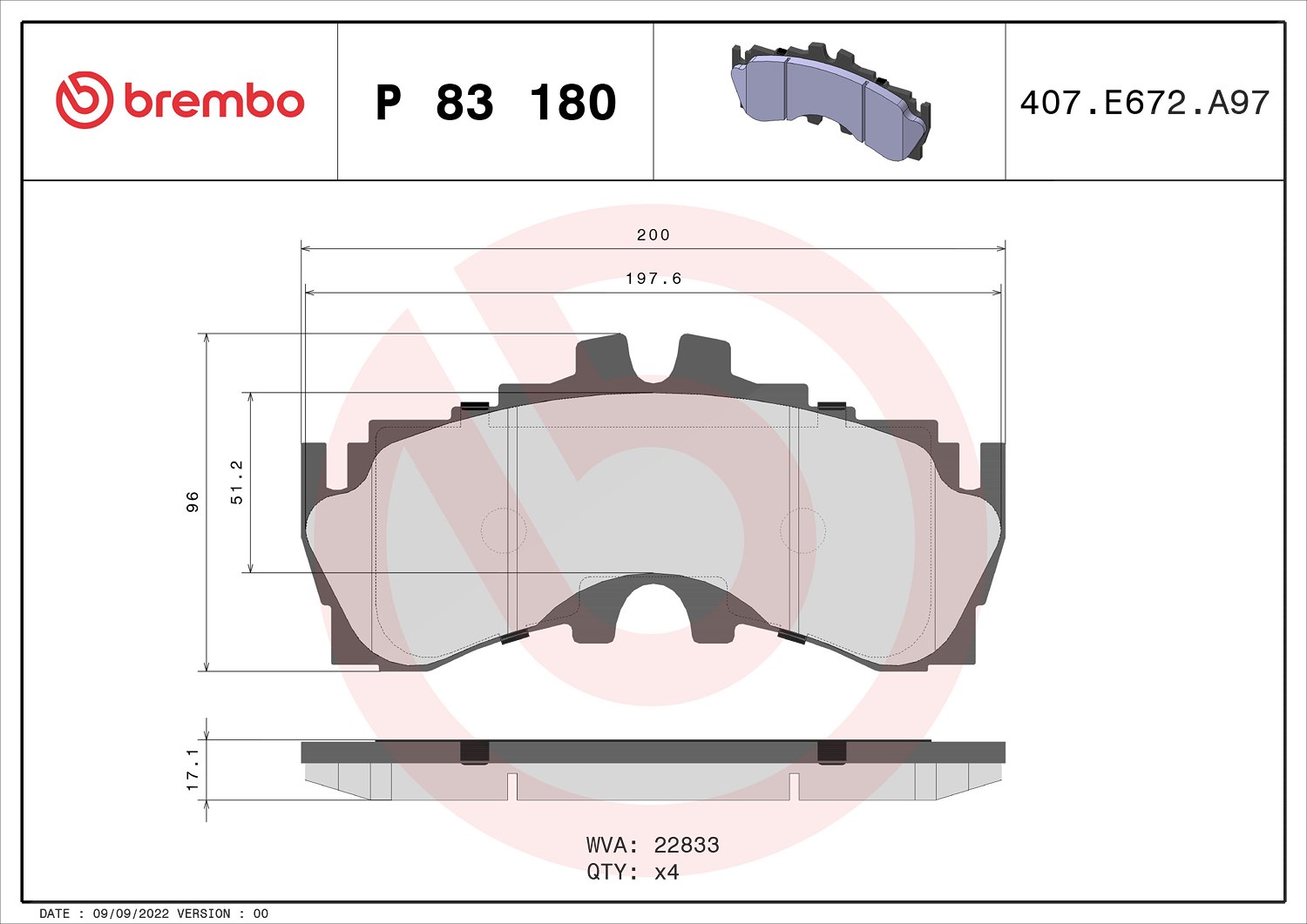 Brembo Bremsbelagsatz Vorne P 83 180 - Bild 8