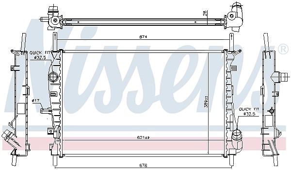 Nissens Kühler, Motorkühlung [Hersteller-Nr. 62023A] für Ford