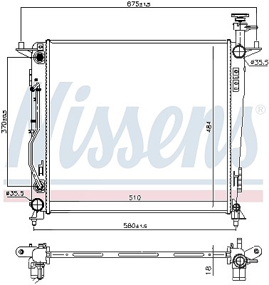 Nissens Kühler, Motorkühlung [Hersteller-Nr. 606428] für Kia