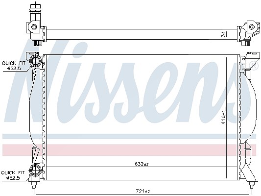 Nissens Kühler, Motorkühlung [Hersteller-Nr. 60304A] für Audi, Seat