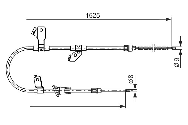 Bosch Seilzug, Feststellbremse [Hersteller-Nr. 1987482247] für Mitsubishi, Smart