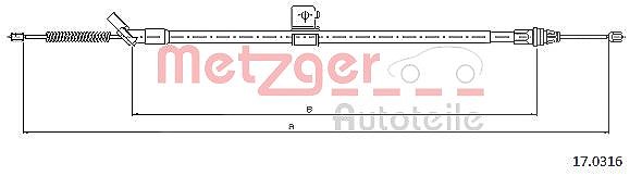 Metzger Autoteile Seilzug, Feststellbremse [Hersteller-Nr. 17.0316] für Nissan