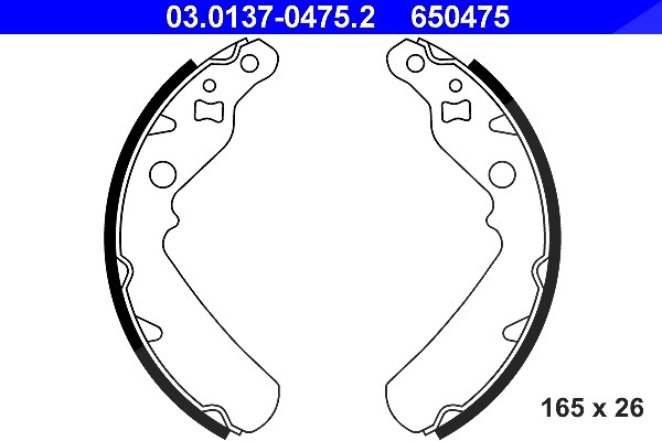 Ate Bremsbackensatz [Hersteller-Nr. 03.0137-0475.2] für Daihatsu