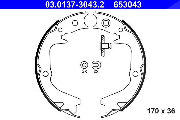 Ate Bremsbackensatz, Feststellbremse [Hersteller-Nr. 03.0137-3043.2] für Subaru