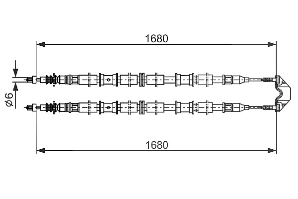 Bosch Handbremsseil hinten links + rechts [Hersteller-Nr. 1987482107] für Saab, Opel, Vauxhall