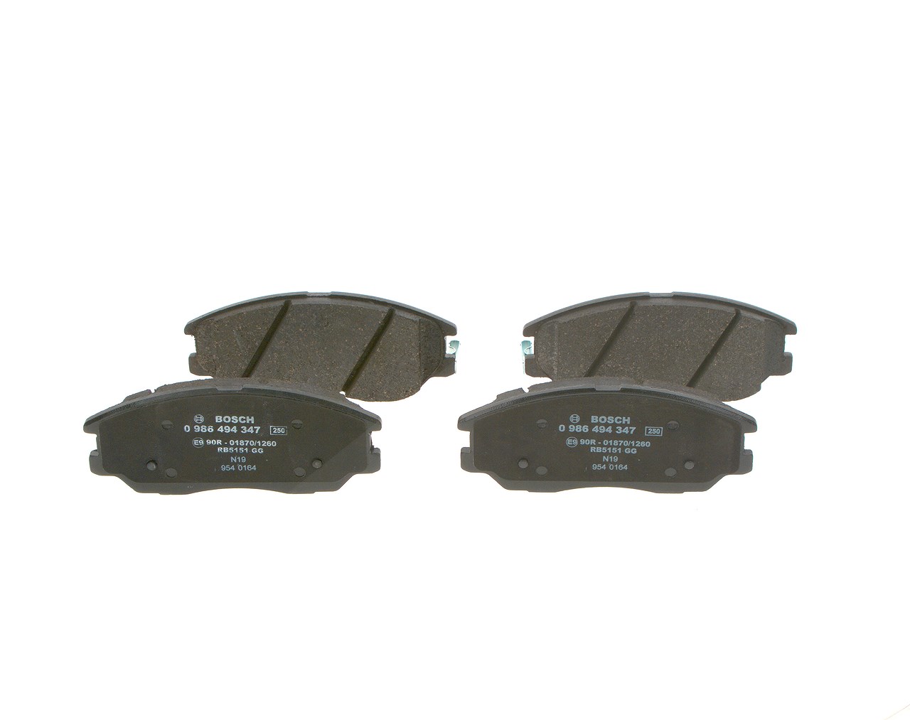 Bosch Bremsbelagsatz, Scheibenbremse [Hersteller-Nr. 0986494347] für Hyundai, Ssangyong, Kia