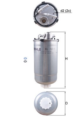 Mahle Kraftstofffilter [Hersteller-Nr. KL157/1D] für Seat, Skoda, VW