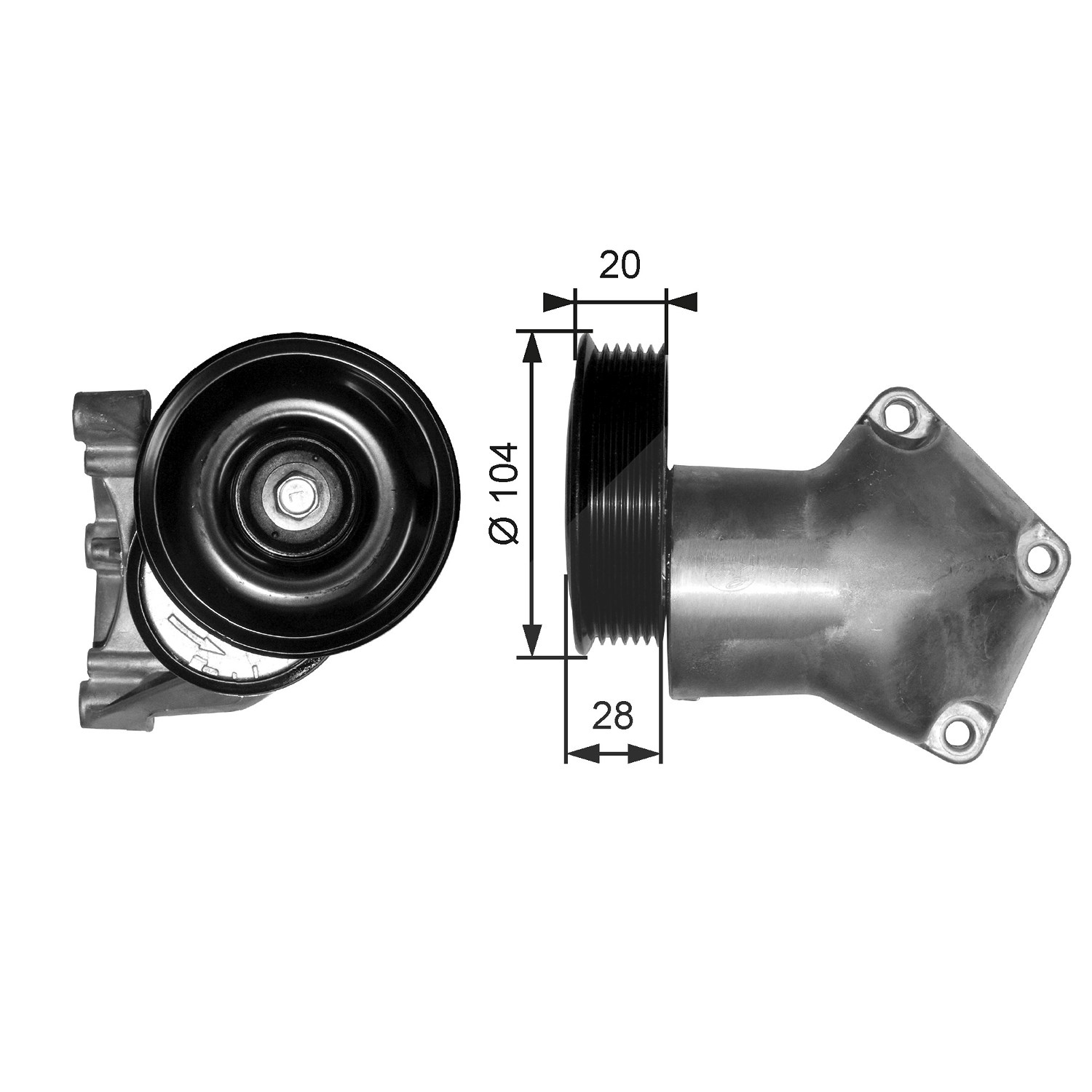 Gates Spannrolle, Keilrippenriemen [Hersteller-Nr. T38202] für Mazda, Ford