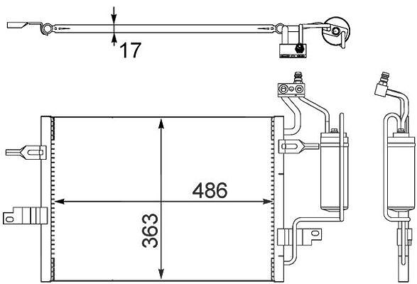 Mahle Kondensator, Klimaanlage [Hersteller-Nr. AC404000S] für Vauxhall, Opel