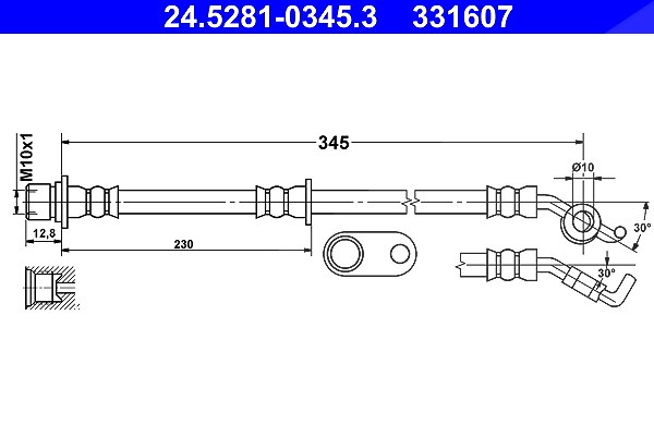 Ate Bremsschlauch [Hersteller-Nr. 24.5281-0345.3] für Toyota, Lexus