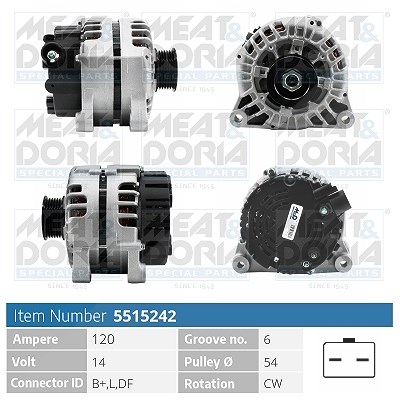 Meat & Doria Generator [Hersteller-Nr. 5515242] für Citroën, Peugeot