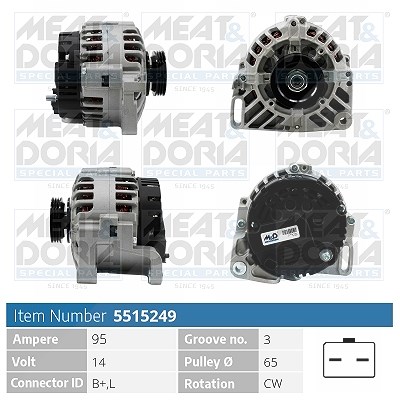 Meat & Doria Generator [Hersteller-Nr. 5515249] für Vauxhall, Renault, Nissan, Dacia