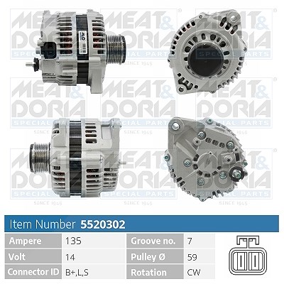 Meat & Doria Generator [Hersteller-Nr. 5520302] für Renault Trucks, Renault, Nissan, Opel, Vauxhall