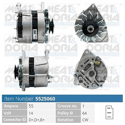 Meat & Doria Generator [Hersteller-Nr. 5525060] für Ford, Mg, Austin, Rover, Land Rover