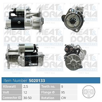 Meat & Doria Starter [Hersteller-Nr. 5020133] für Renault, Opel, Vauxhall, Renault Trucks, Nissan