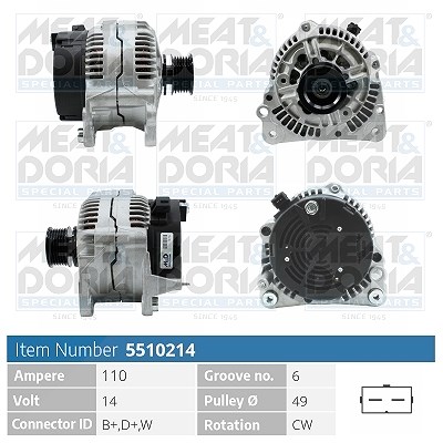 Meat & Doria Generator [Hersteller-Nr. 5510214] für Skoda, Audi, VW, Ford, Seat